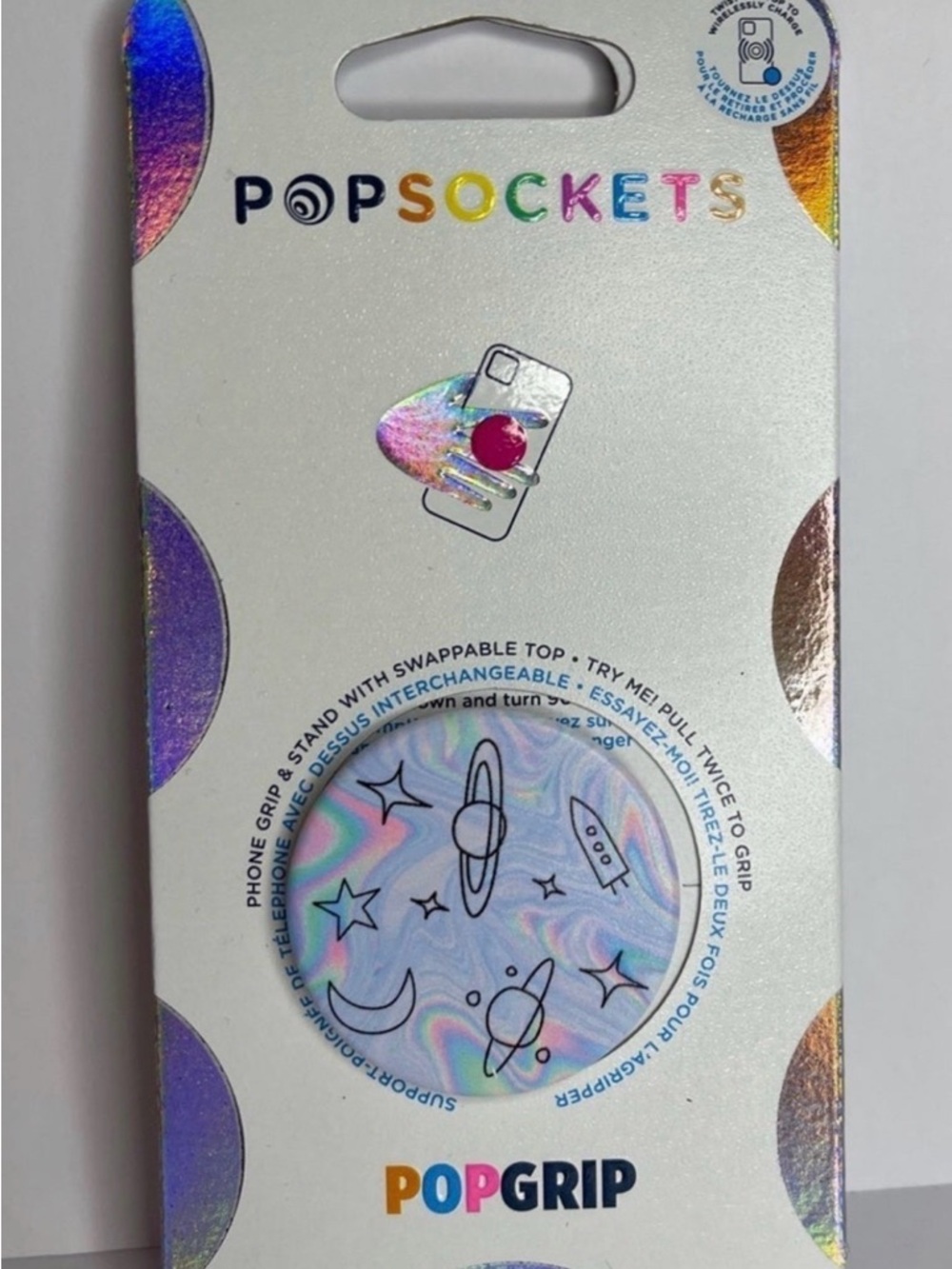 PopSocket PopGrip Holographic Space Phone Grip (Iridescent Pastel)